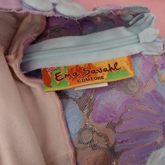 Y2K Ema Savahl Floral Ombré Halter Fairy Dress - Picture 4 of 12